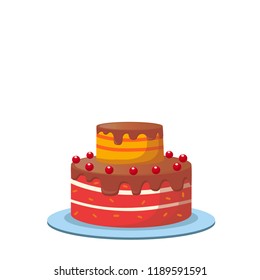 celebratory cake, vector illustration