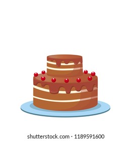 celebratory cake, vector illustration