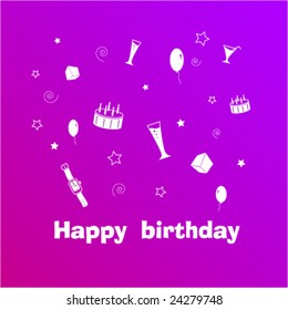 Celebratory card with set of details. A congratulation happy birthday.