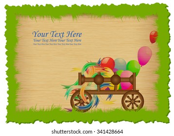 Celebratory cart in frame of grass