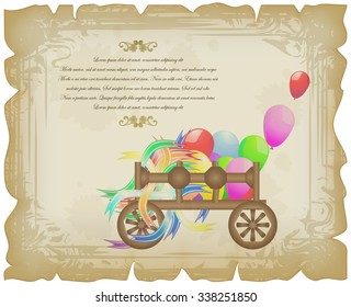 Celebratory cart in vintage sheet