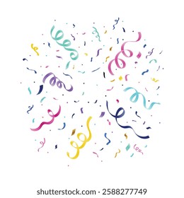 Celebratory Confetti and Ribbons Burst 