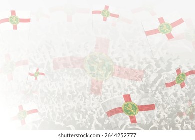 Multidão Celebratória com Bandeiras de Alderney de Fundo. Perfeito para temas eventos nacionais, cultura e unidade.
