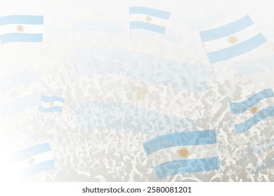 Celebratory Crowd with Argentina Flags Background. Perfect for themes national events, culture, and unity.