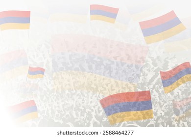 Celebratory Crowd with Armenia Flags Background. Perfect for themes national events, culture, and unity.