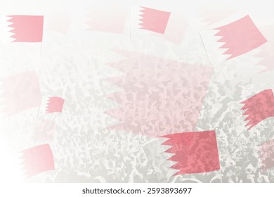 Celebratory Crowd with Bahrain Flags Background. Perfect for themes national events, culture, and unity.