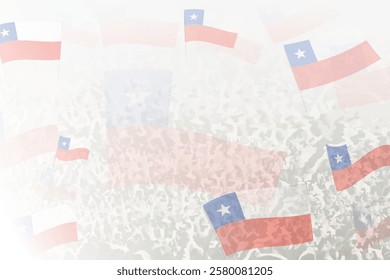 Celebratory Crowd with Chile Flags Background. Perfect for themes national events, culture, and unity.