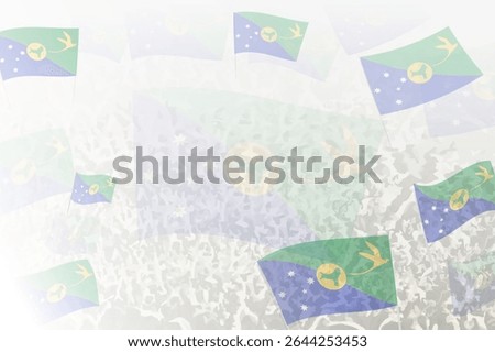 Celebratory Crowd with Christmas Island Flags Background. Perfect for themes national events, culture, and unity.