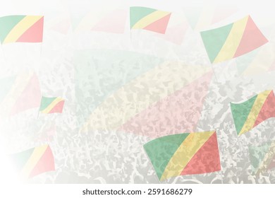 Celebratory Crowd with Congo Flags Background. Perfect for themes national events, culture, and unity.