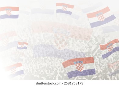 Celebratory Crowd with Croatia Flags Background. Perfect for themes national events, culture, and unity.