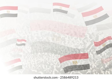 Celebratory Crowd with Egypt Flags Background. Perfect for themes national events, culture, and unity.