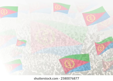 Celebratory Crowd with Eritrea Flags Background. Perfect for themes national events, culture, and unity.