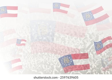 Celebratory Crowd with Georgia Flags Background. Perfect for themes national events, culture, and unity.