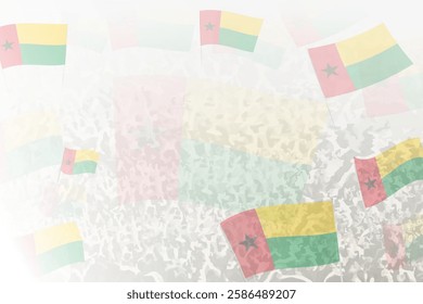 Celebratory Crowd with Guinea-Bissau Flags Background. Perfect for themes national events, culture, and unity.