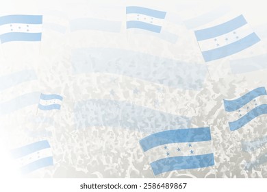 Celebratory Crowd with Honduras Flags Background. Perfect for themes national events, culture, and unity.