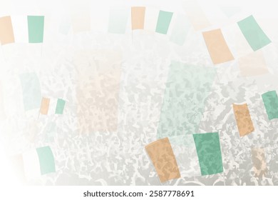 Celebratory Crowd with Ivory Coast Flags Background. Perfect for themes national events, culture, and unity.