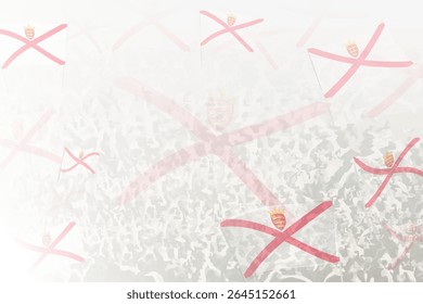 Festliche Menge mit Jersey-Flaggen-Hintergrund. Perfekt für die Themen nationale Veranstaltungen, Kultur und Einheit.
