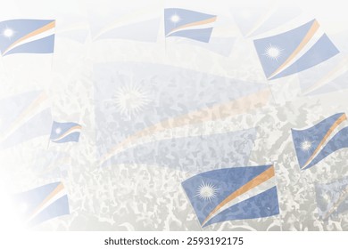 Celebratory Crowd with Marshall Islands Flags Background. Perfect for themes national events, culture, and unity.