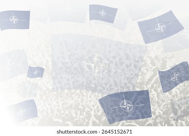 Celebratory Crowd with Nato Flags Background. Perfect for themes national events, culture, and unity.