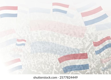 Celebratory Crowd with Netherlands Flags Background. Perfect for themes national events, culture, and unity.