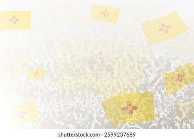 Celebratory Crowd with New Mexico Flags Background. Perfect for themes national events, culture, and unity.