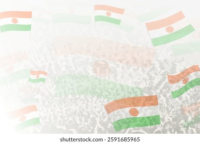 Celebratory Crowd with Niger Flags Background. Perfect for themes national events, culture, and unity.