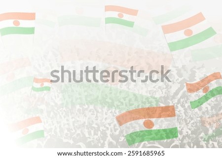 Celebratory Crowd with Niger Flags Background. Perfect for themes national events, culture, and unity.