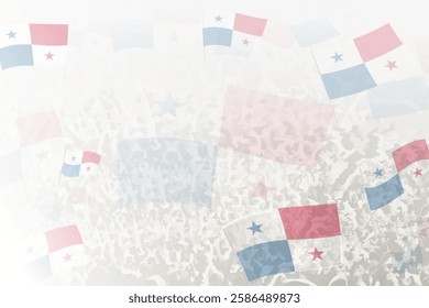 Celebratory Crowd with Panama Flags Background. Perfect for themes national events, culture, and unity.