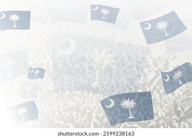 Celebratory Crowd with South Carolina Flags Background. Perfect for themes national events, culture, and unity.