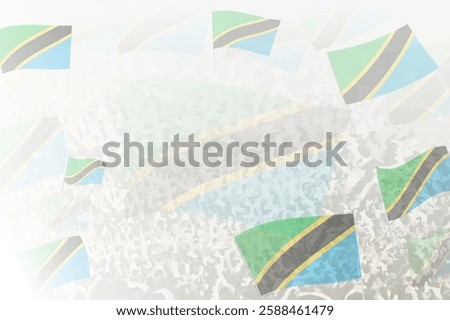 Celebratory Crowd with Tanzania Flags Background. Perfect for themes national events, culture, and unity.
