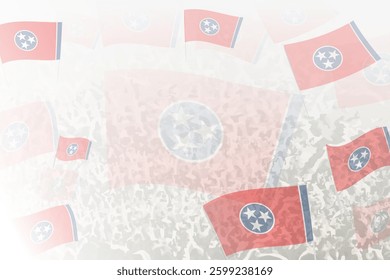 Celebratory Crowd with Tennessee Flags Background. Perfect for themes national events, culture, and unity.