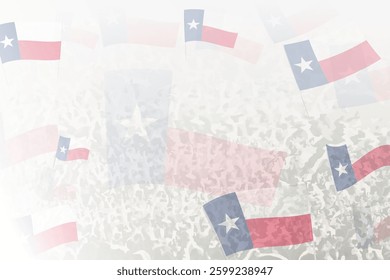 Celebratory Crowd with Texas Flags Background. Perfect for themes national events, culture, and unity.