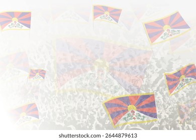 Celebratory Crowd with Tibet Flags Background. Perfect for themes national events, culture, and unity.