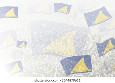 Celebratory Crowd with Tokelau Flags Background. Perfect for themes national events, culture, and unity.