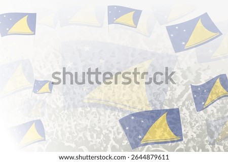 Celebratory Crowd with Tokelau Flags Background. Perfect for themes national events, culture, and unity.