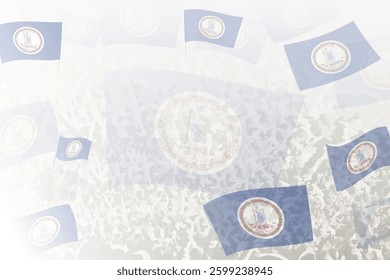 Celebratory Crowd with Virginia Flags Background. Perfect for themes national events, culture, and unity.