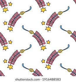petardos de celebración estampado textil sin fisuras. Ideal para la tela vintage de verano, la reserva de chatarra, el papel pintado, el giftwrap. diseño de fondo de patrón de repetición