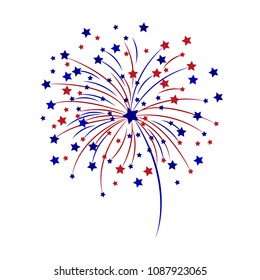 Celebratory fireworks on a white background. Vector illustration