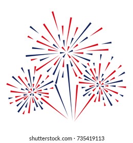 Celebratory Fireworks On A White Background