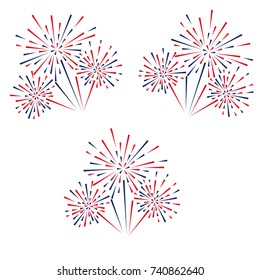 Celebratory Fireworks On White Background Vector Stock Vector (Royalty ...