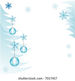 Celebratory framework decorated by New Year's glass spheres