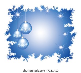Celebratory framework decorated by New Year's glass spheres