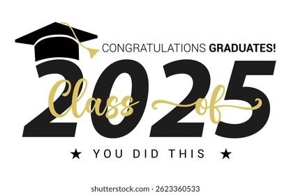 A celebratory graduation graphic for the class of 2025.