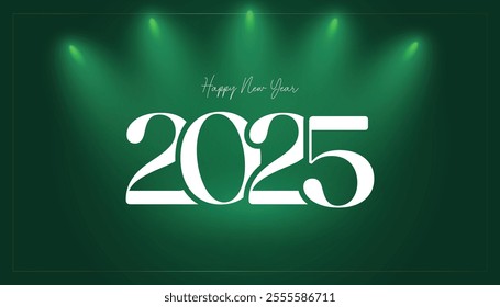 Celebratory Happy New Year 2025 on a confetti backdrop