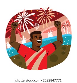 Celebratory illustration in flat style 