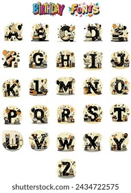 Celebratory Letters: Birthday-themed Alphabet Fonts