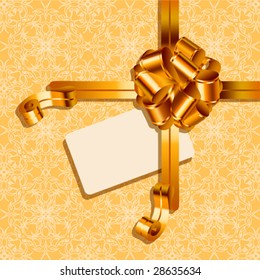 Celebratory packing with yellow bow and card