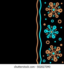 Celebratory seamless pattern with snowflakes hanging on strings with copy space (place for your text).