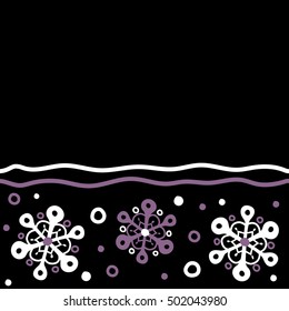 Celebratory seamless pattern with snowflakes hanging on strings with copy space (place for your text).