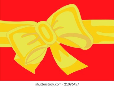 Celebratory tape and bow, as an element of registration of a gift